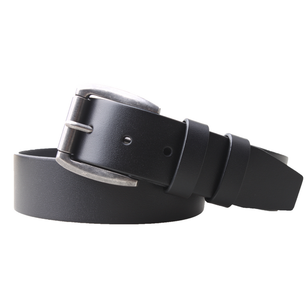 Nick Buffalo Leather 4 CM Belt in Black