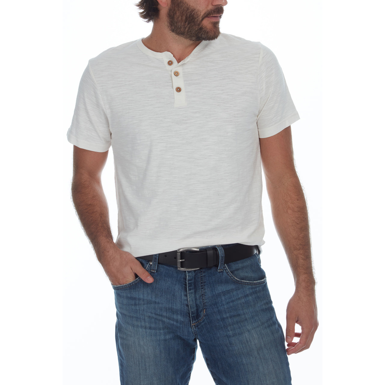 Nick Buffalo Leather Belt in Black