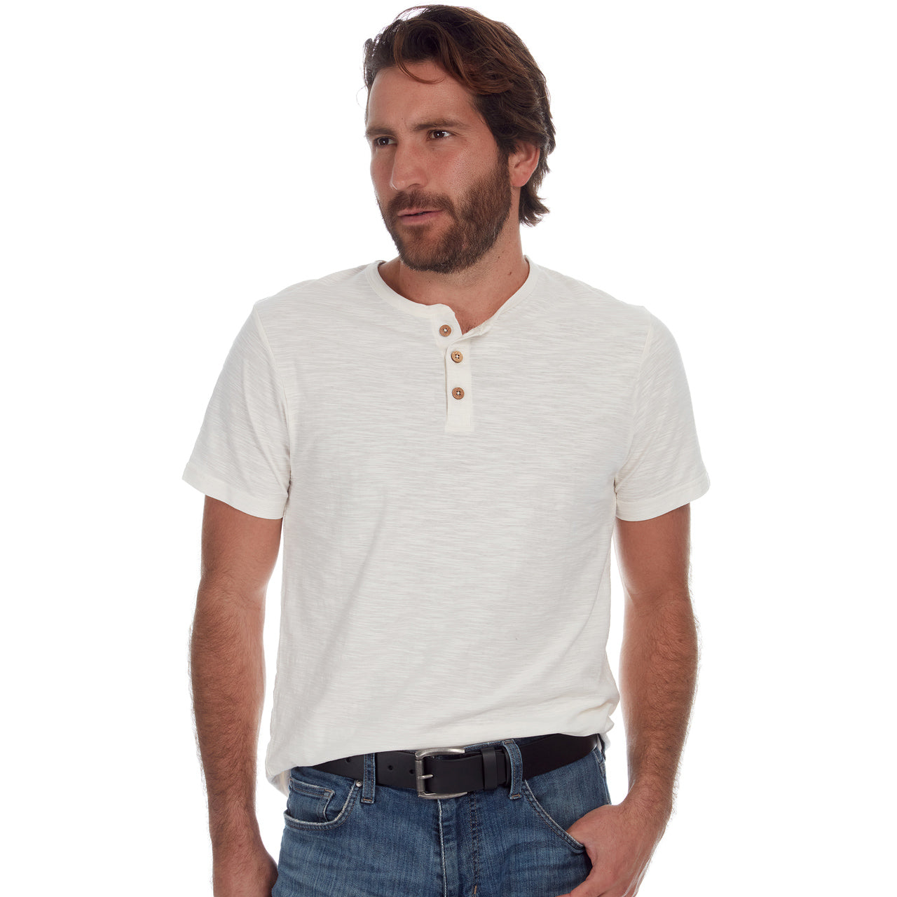 Nick Buffalo Leather Belt in Black
