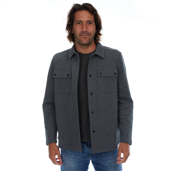 Peter Pique Shacket in Charcoal