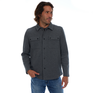 Peter Pique Shacket in Charcoal