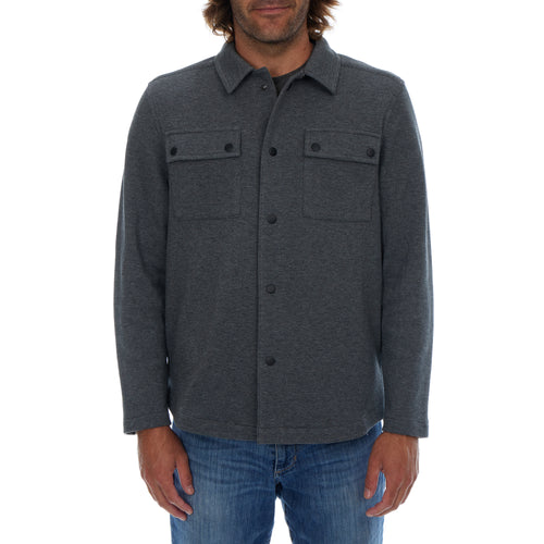 Peter Pique Shacket in Charcoal