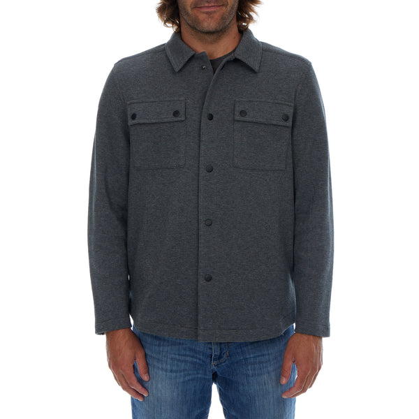 Peter Pique Shacket in Charcoal