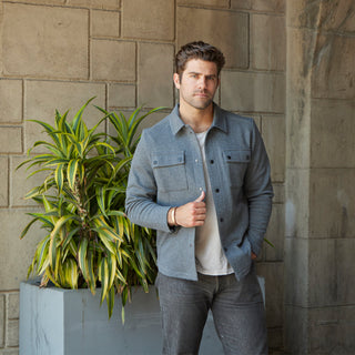 Peter Pique Shacket in Charcoal