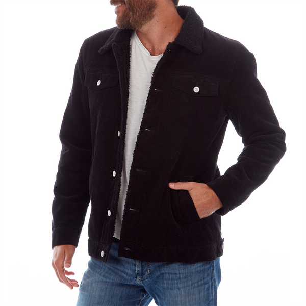 Kolton Corduroy Trucker Jacket - Black