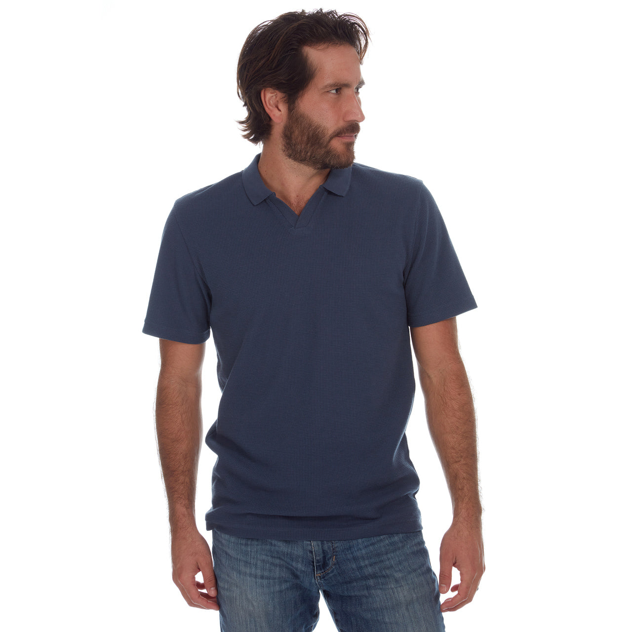 Johnny Collar Polo in Navy