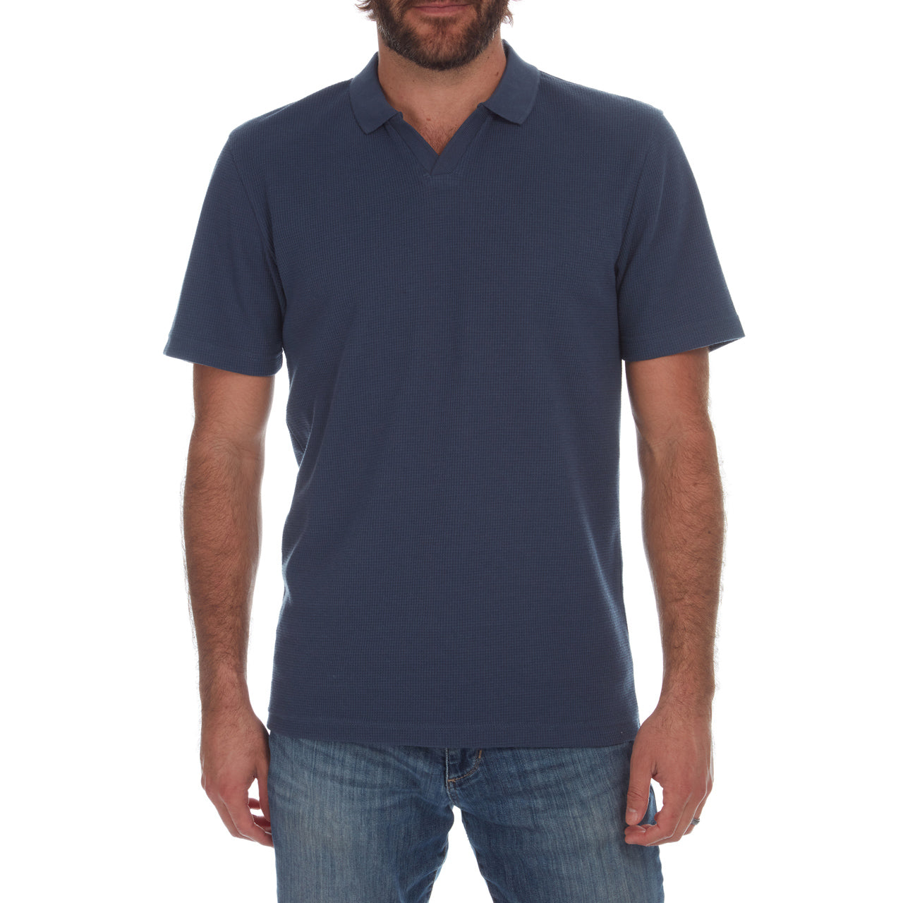 Johnny Collar Polo in Navy