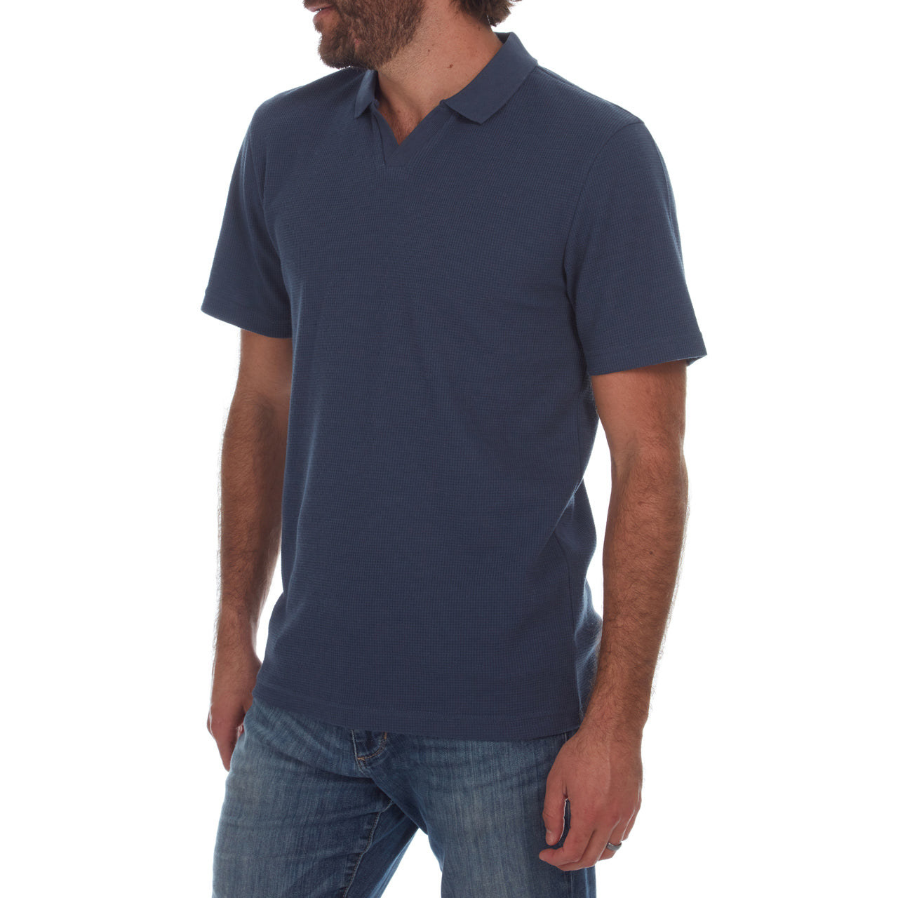 Johnny Collar Polo in Navy