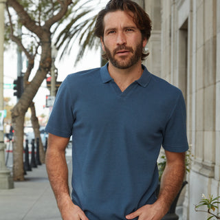 Johnny Collar Polo in Navy