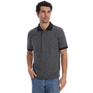 Owen Jacquard Polo in Black