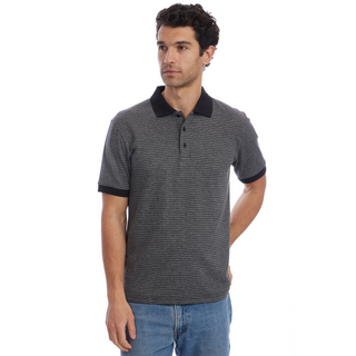 Owen Jacquard Polo in Black
