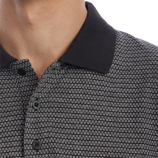 Owen Jacquard Polo in Black