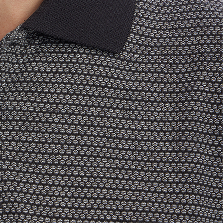 Owen Jacquard Polo in Black