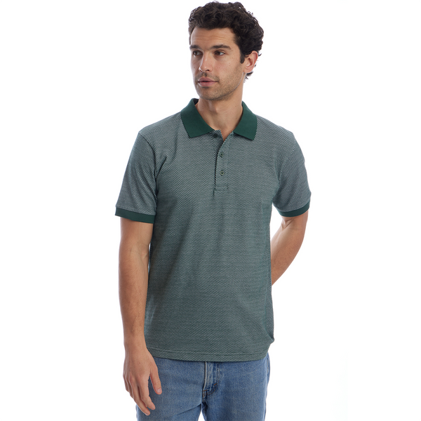 Owen Jacquard Polo in Forest