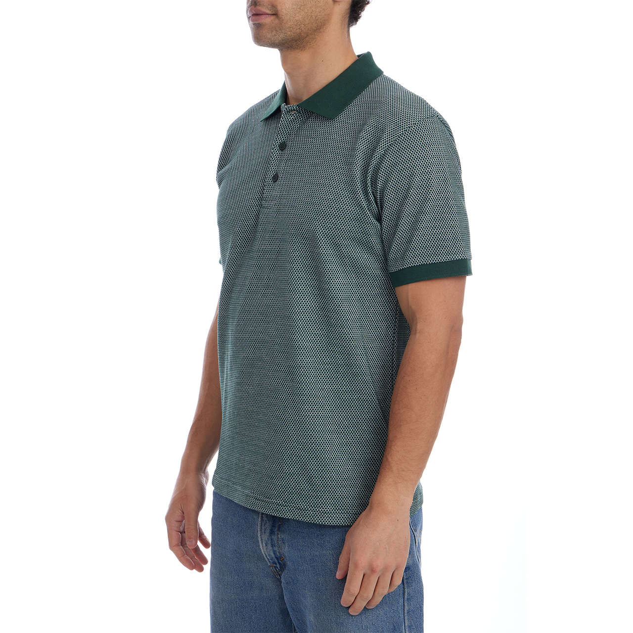 Owen Jacquard Polo in Forest