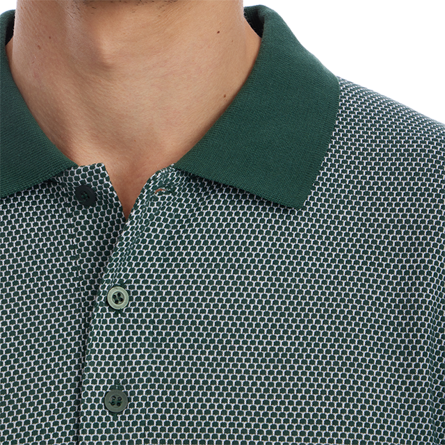 Owen Jacquard Polo in Forest