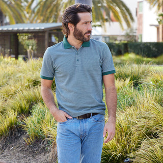Owen Jacquard Polo in Forest