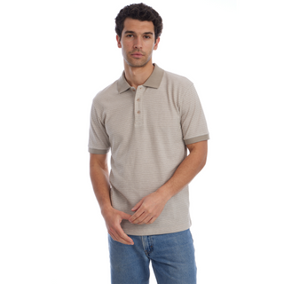 Owen Jacquard Polo in Tan