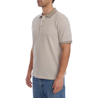 Owen Jacquard Polo in Tan