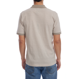 Owen Jacquard Polo in Tan
