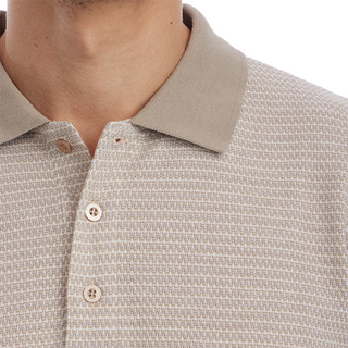 Owen Jacquard Polo in Tan