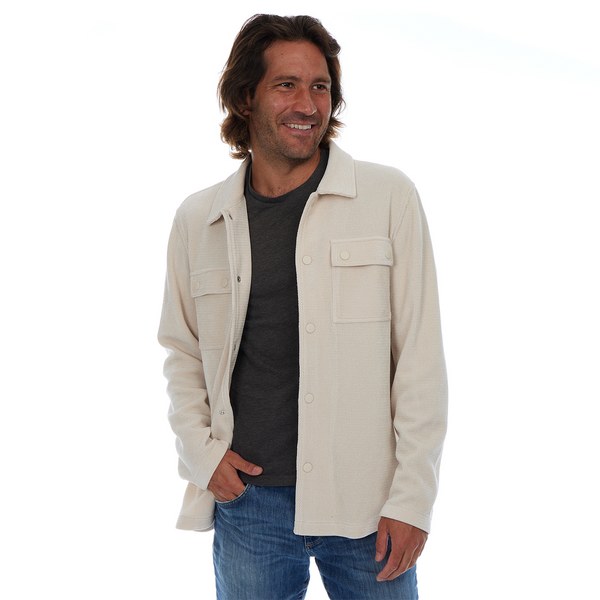 Caleb Soft Shacket in Almond Milk