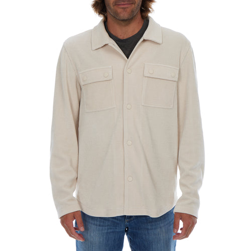 Caleb Soft Novelty Shacket in Almond Milk