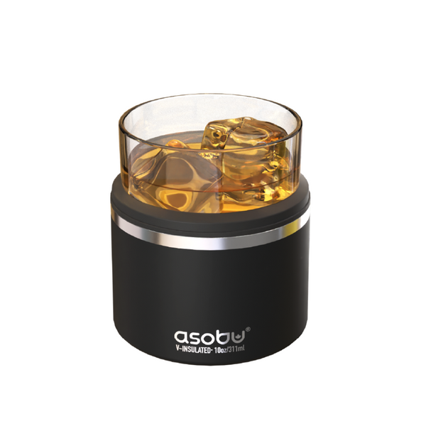 Whiskey Glass + Black Insulated Sleeve