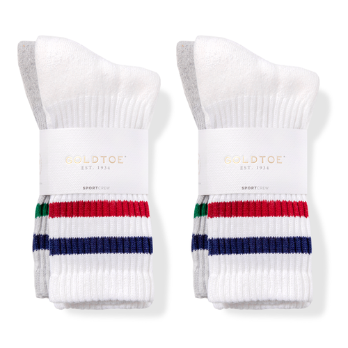 Sport Striped Short Crew Socks Duo
