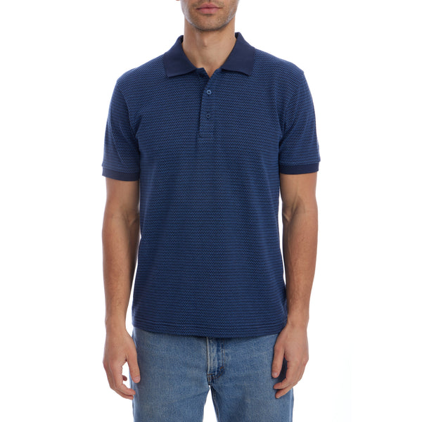 Owen Jacquard Polo in Blue ($78 value)