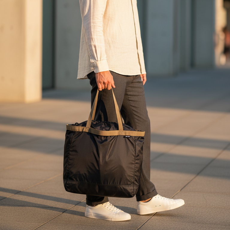 The Boat Tote in Flat Black
